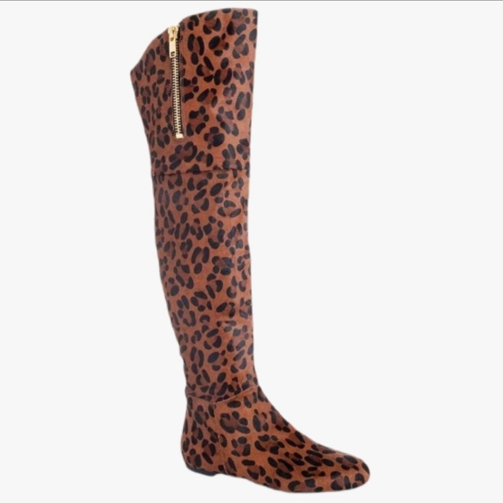 Same Edelman James Leopard Print Over-the-Knee Boots